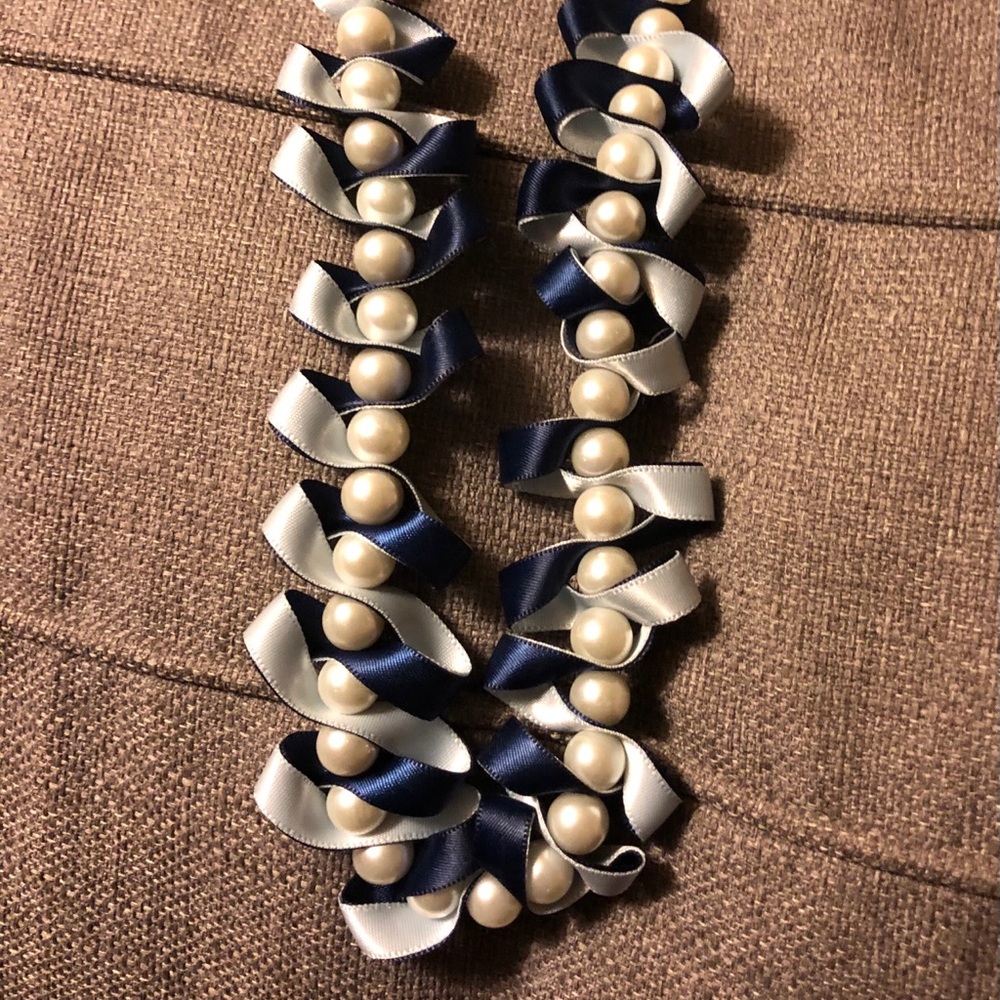 Ribbon and Faux Pearls Necklace